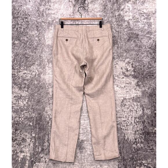 Indochino Pants 32 x 30 Mens Natural Linen Dress Trouser - Picture 2 of 7